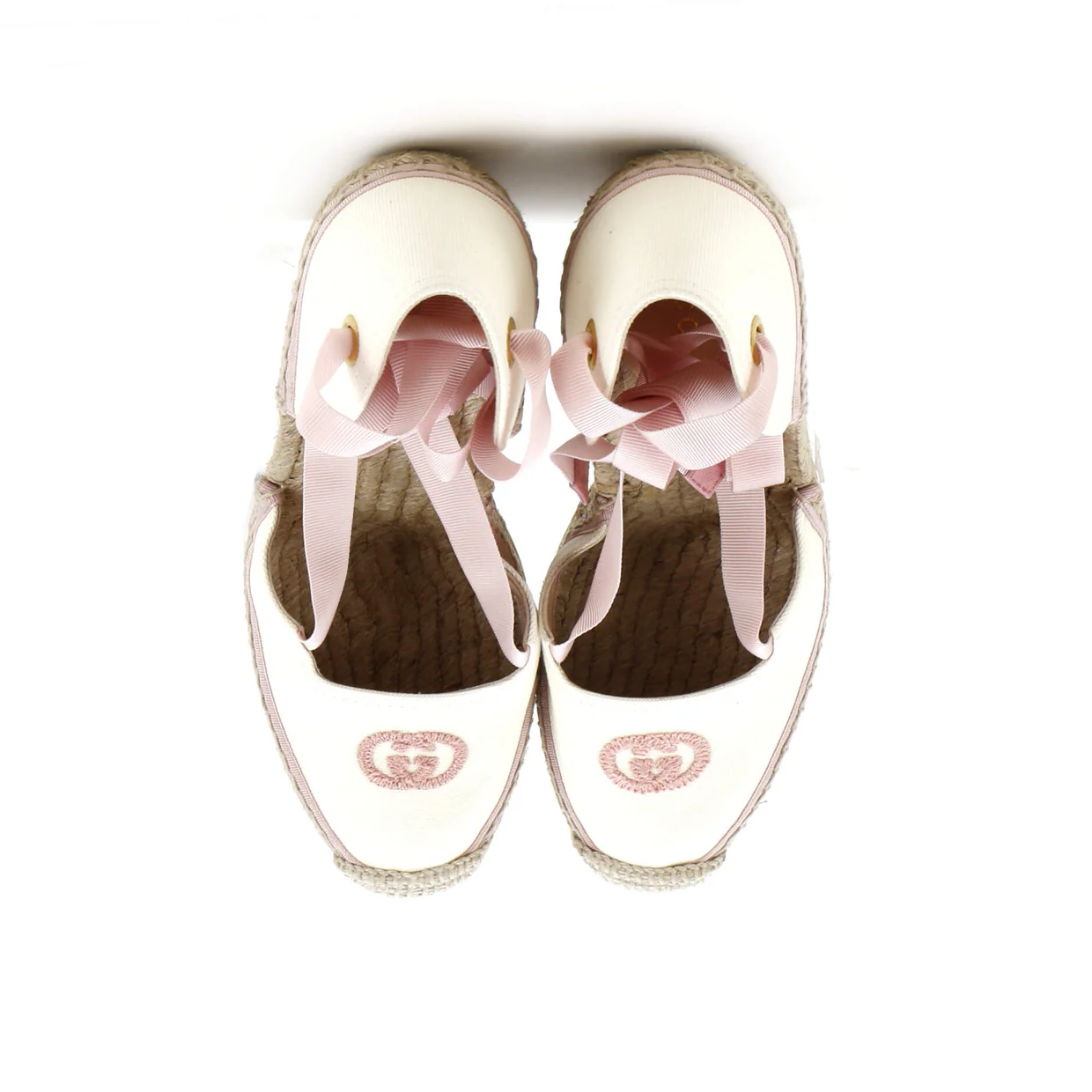 Women's Interlocking G Wedge Espadrilles Embroidered Canvas - Deep Luxury