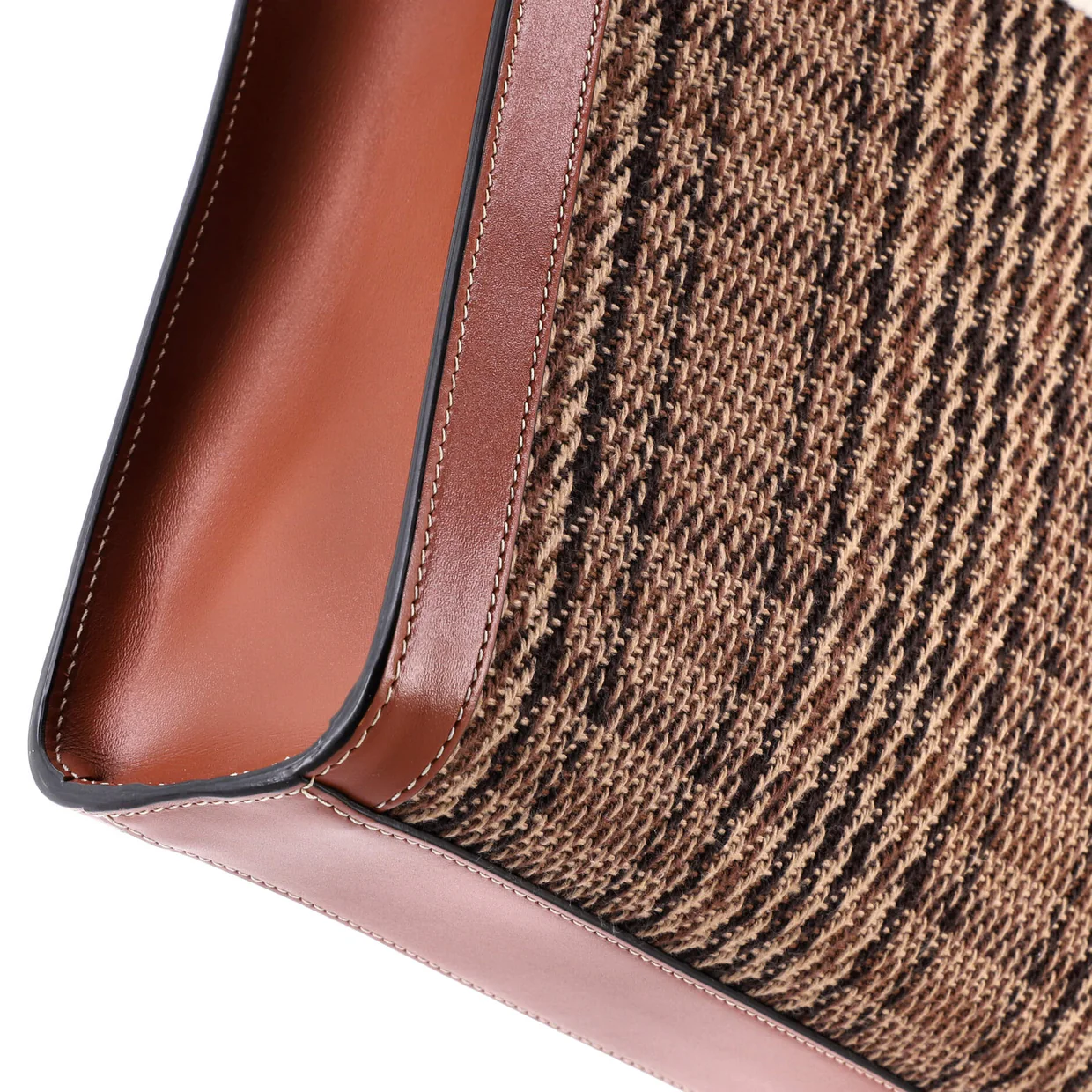 Vertical Cabas Tote Check Canvas and Leather Small - Deep Luxury
