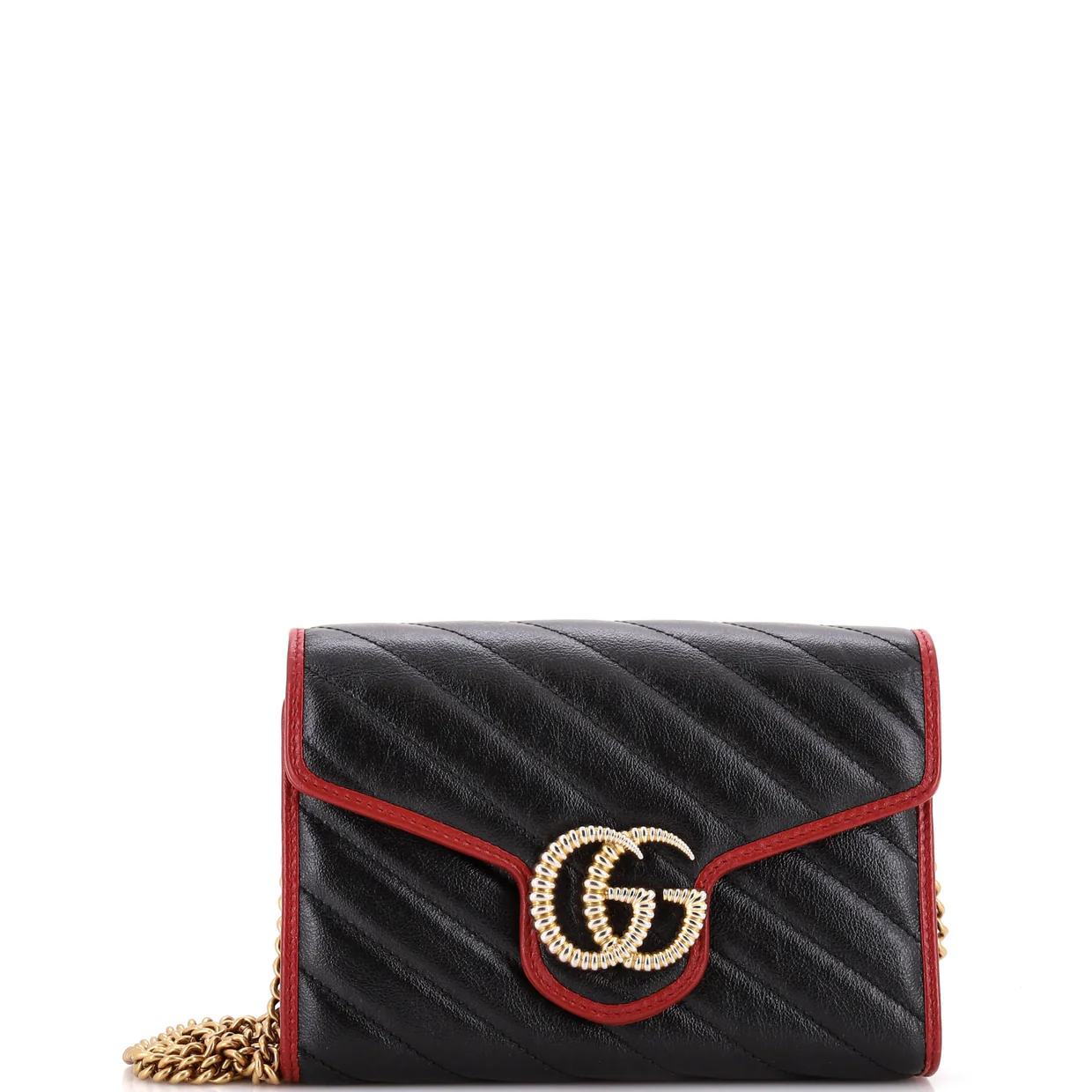 GG Marmont Chain Wallet Diagonal Quilted Leather Mini - Deep Luxury