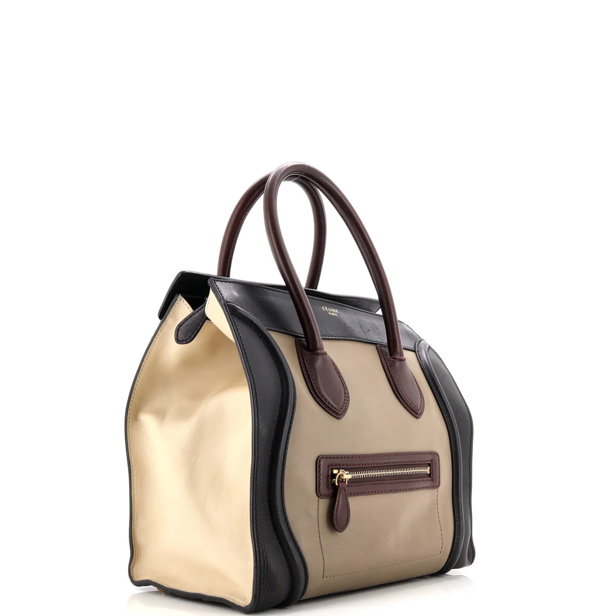 Bicolor Luggage Bag Leather Mini - Deep Luxury