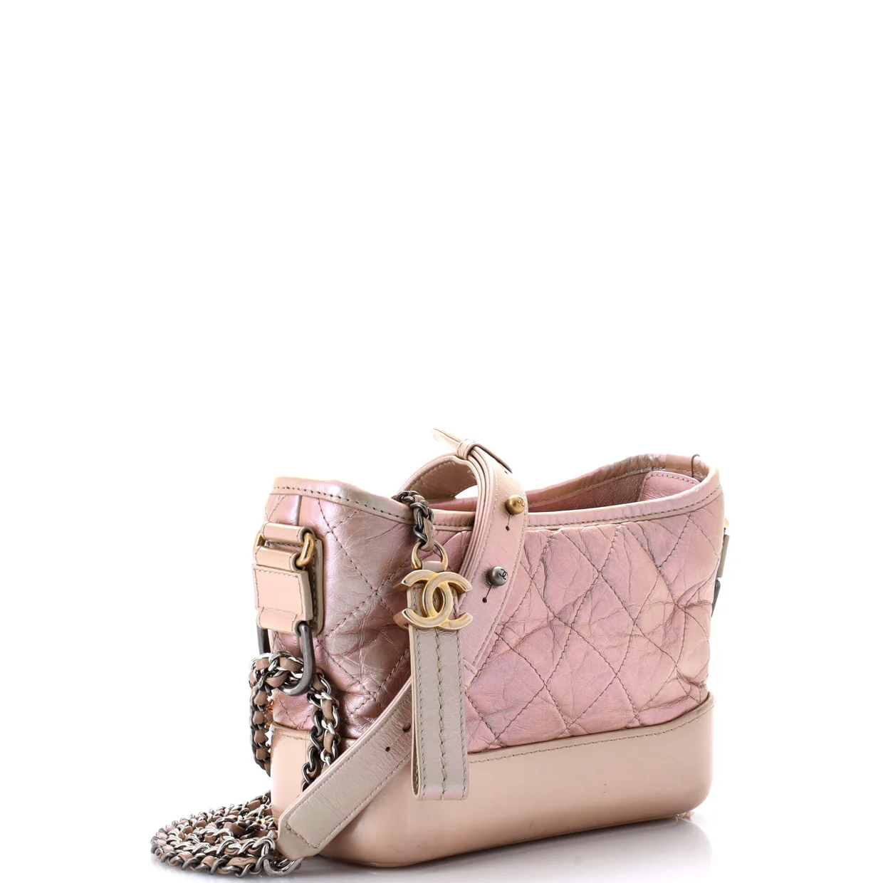 Gabrielle Hobo Quilted Iridescent Aged Calfskin Small - Deep Luxury