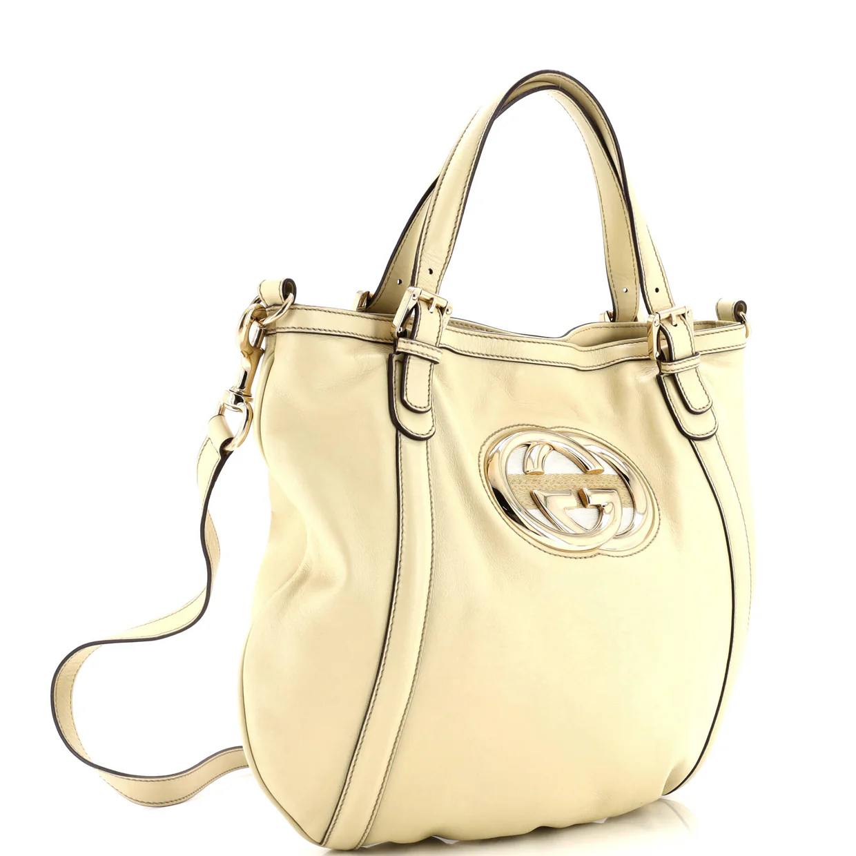 Britt Web Convertible Satchel Leather Large - Deep Luxury