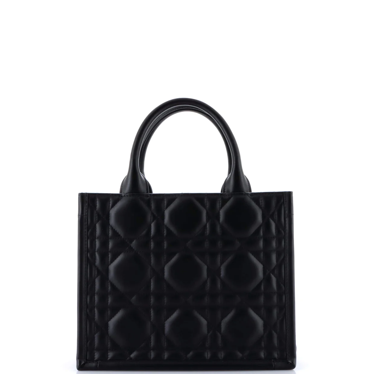 Book Tote with Strap Cannage Quilt Lambskin Small - Deep Luxury