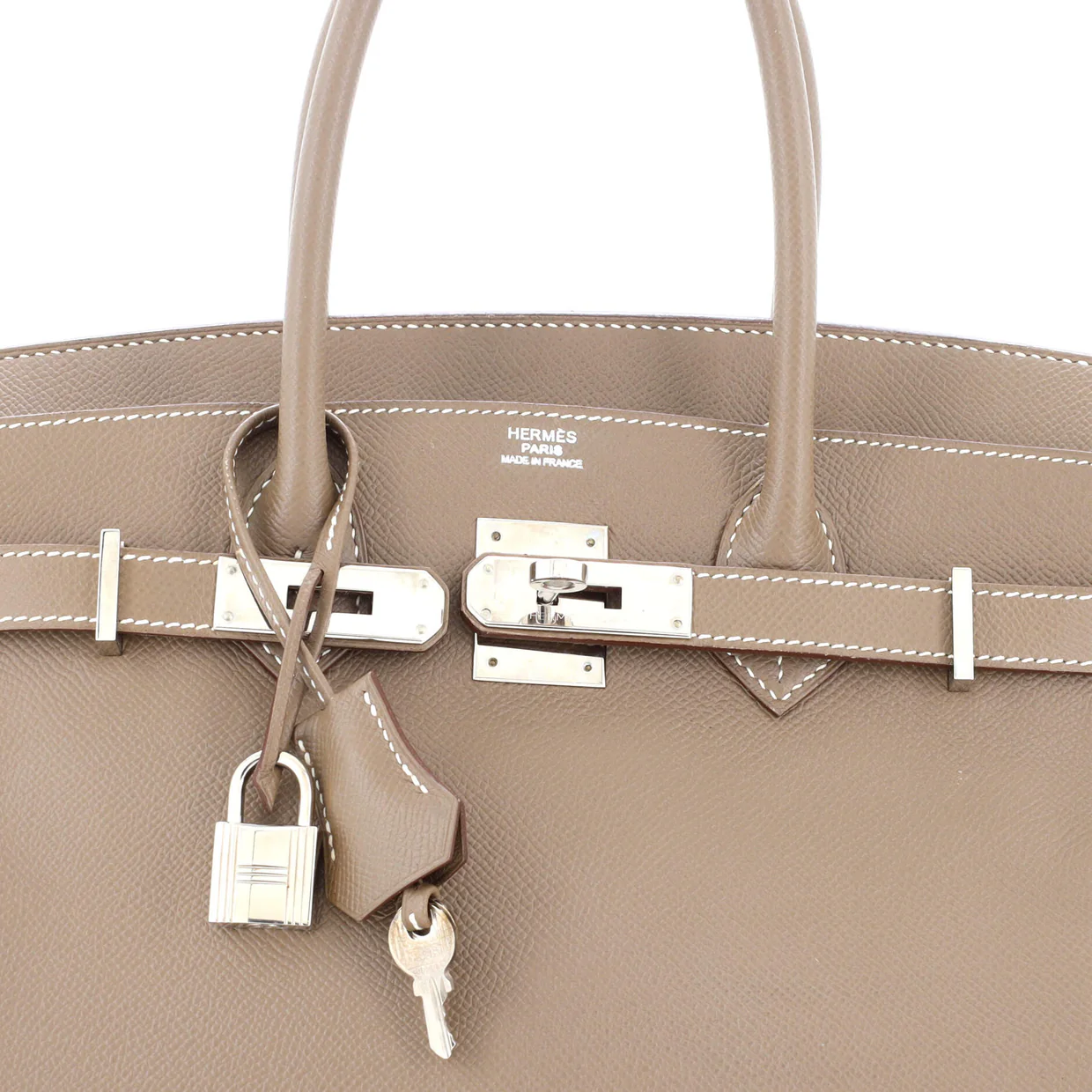 Birkin Handbag Grey Epsom with Palladium Hardware 30 - Deep Luxury
