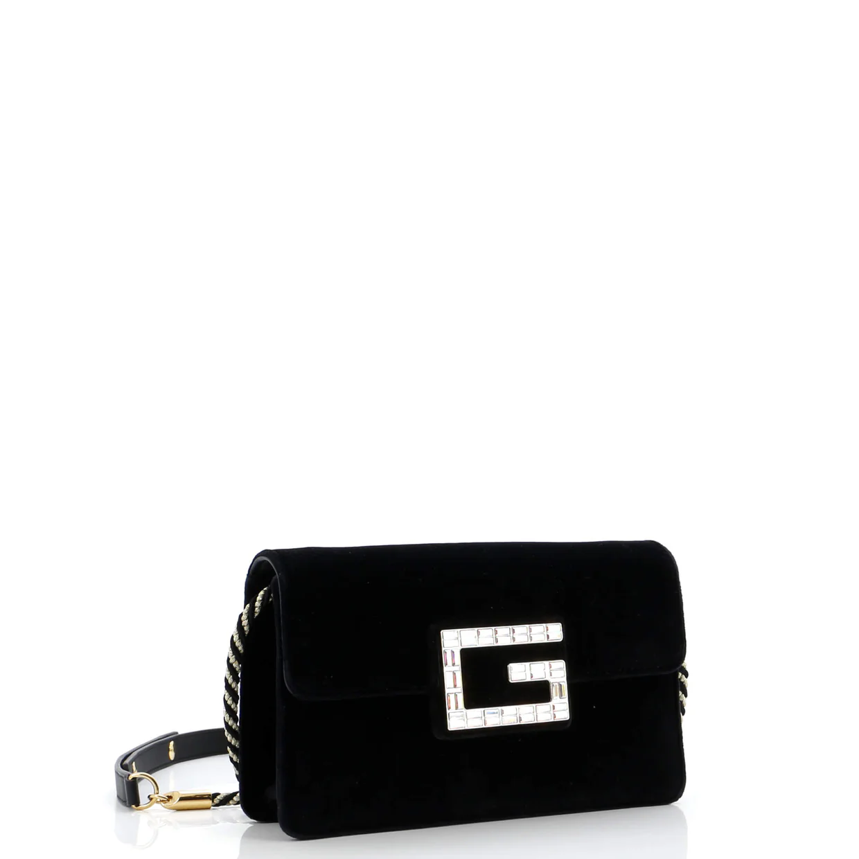 G Broadway Shoulder Bag Velvet with Crystals Small - Deep Luxury