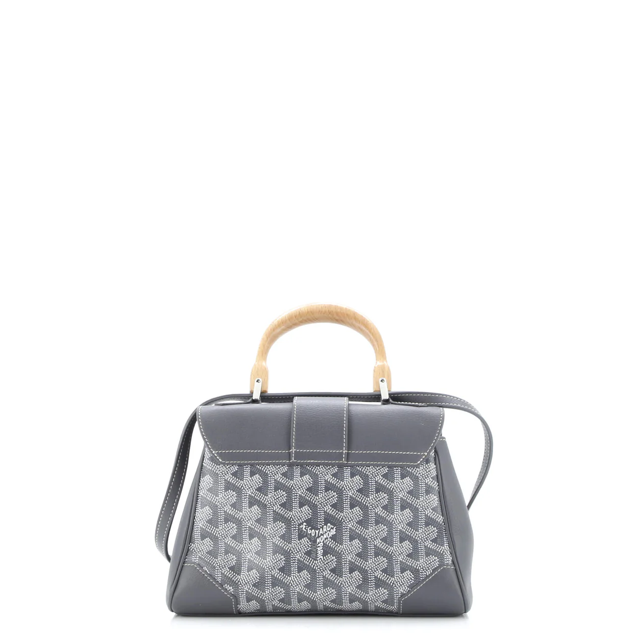 Saigon Top Handle Bag Coated Canvas with Leather Mini - Deep Luxury
