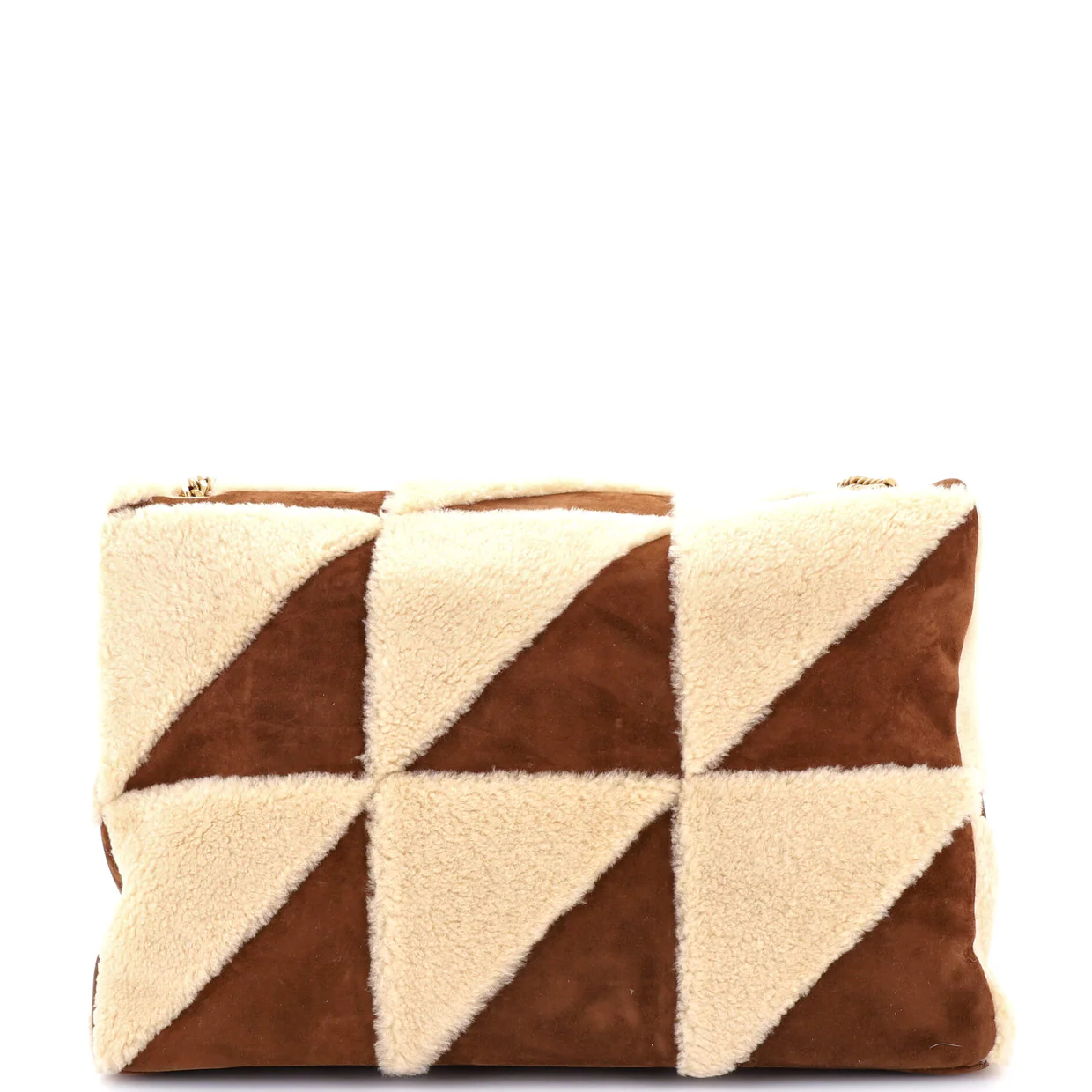 Jamie Flap Bag Quilted Suede and Shearling Large - Deep Luxury