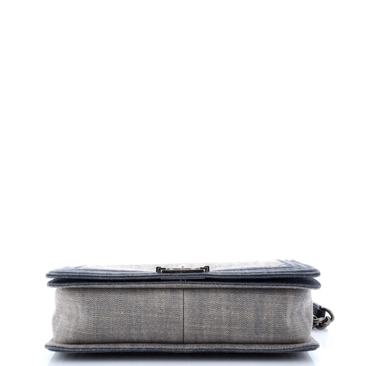 Boy Flap Bag Chevron Denim New Medium - Deep Luxury