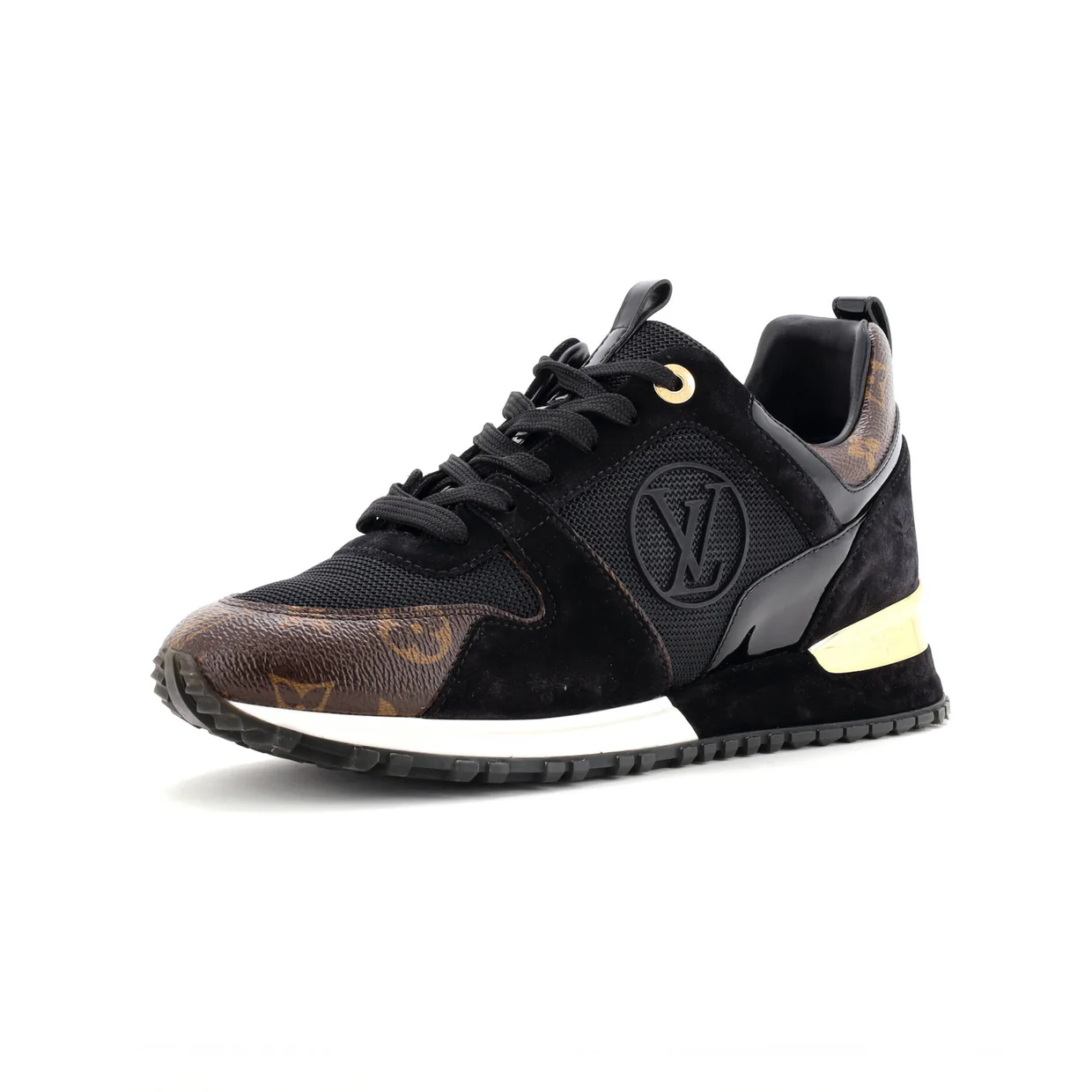 Women's Run Away Sneakers Mesh with Monogram Canvas and Suede - Deep Luxury