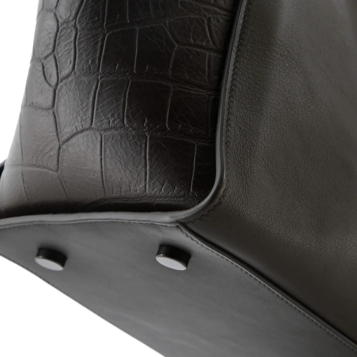 Monogram Cabas Downtown Leather with Crocodile Embossed Leather Small - Deep Luxury