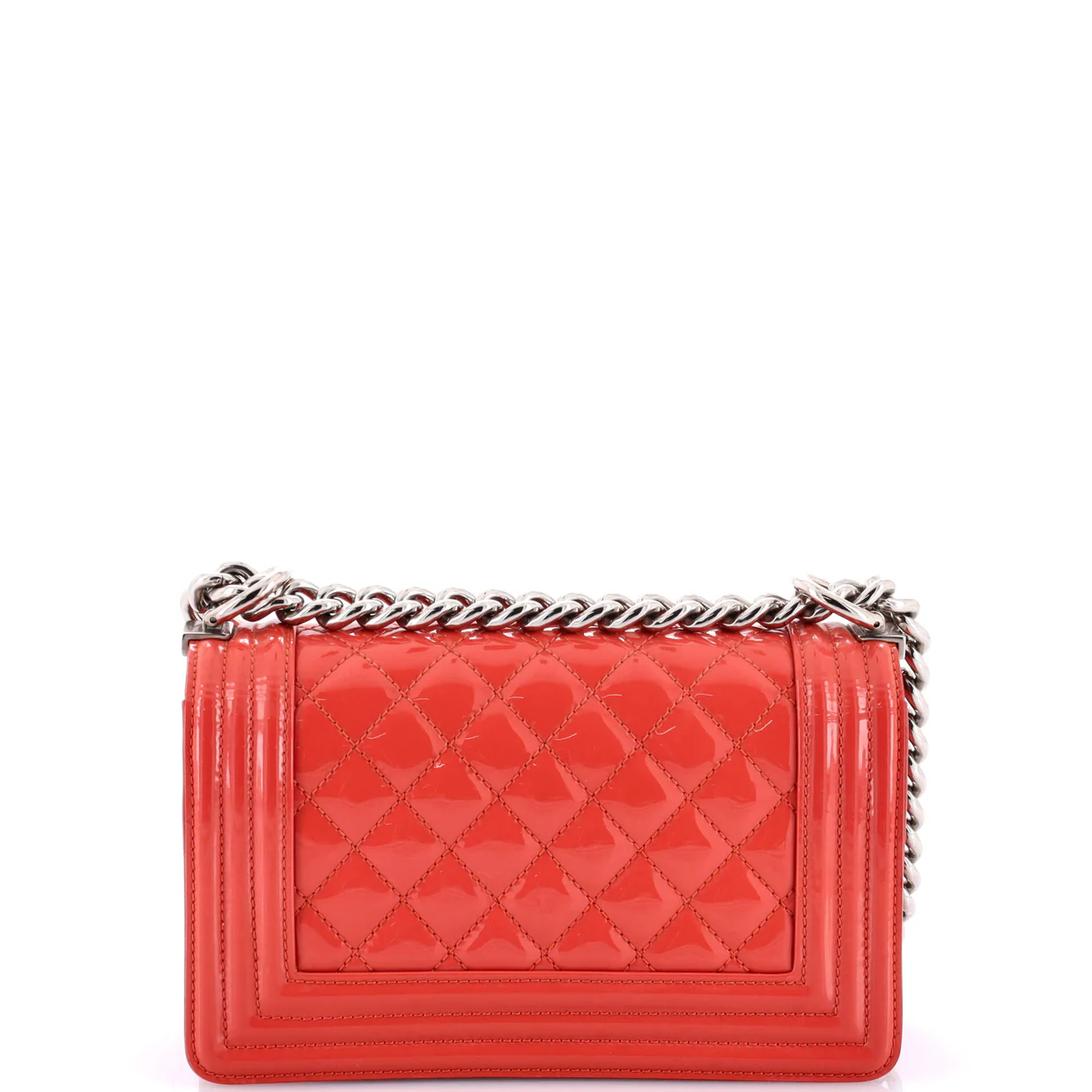 Boy Flap Bag Quilted Plexiglass Patent Small - Deep Luxury