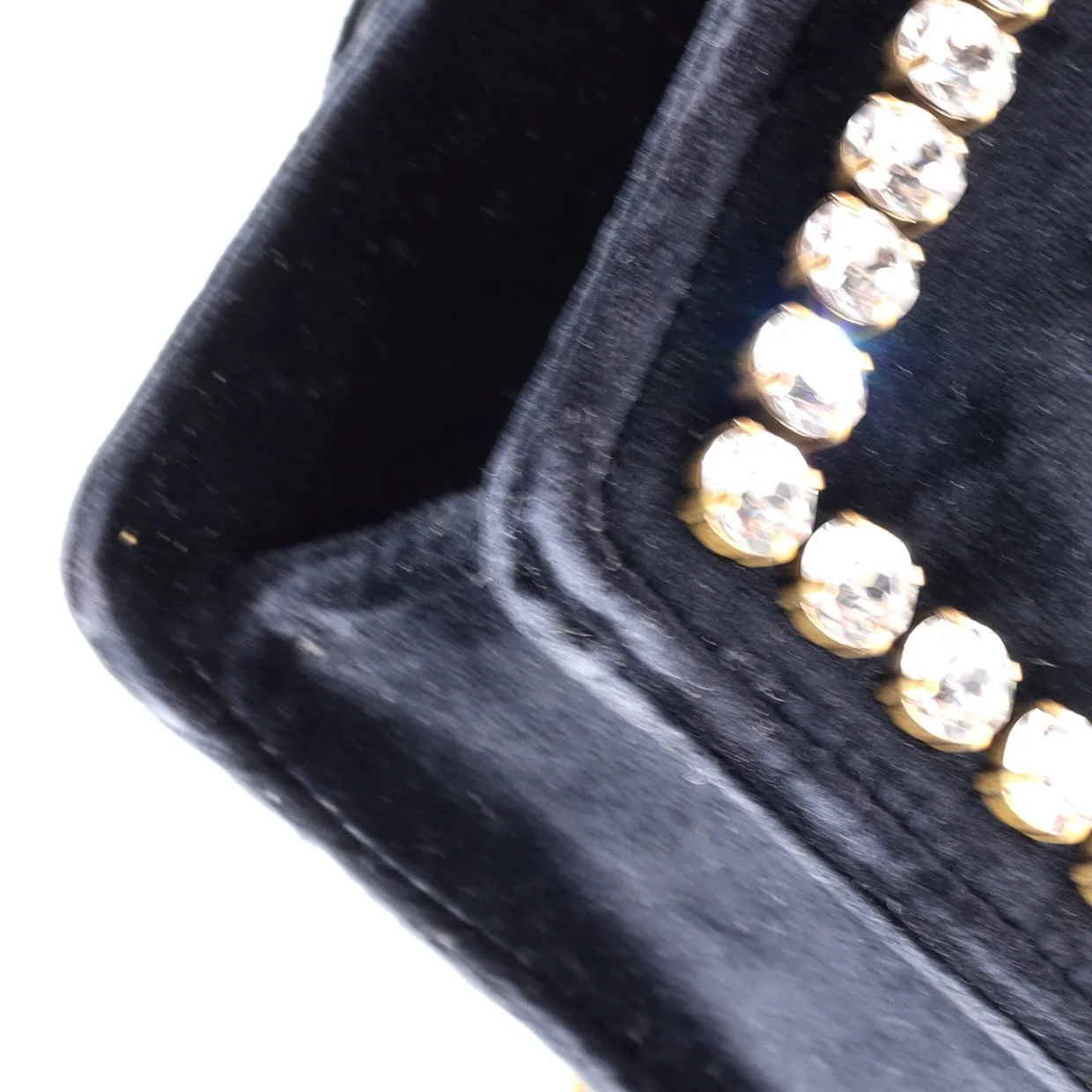 Broadway Pearly Bee Shoulder Bag Crystal Embellished Velvet Mini - Deep Luxury