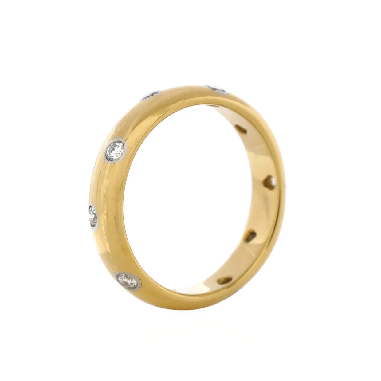 Etoile Band Ring 18K Yellow Gold and Platinum with Diamonds - Deep Luxury