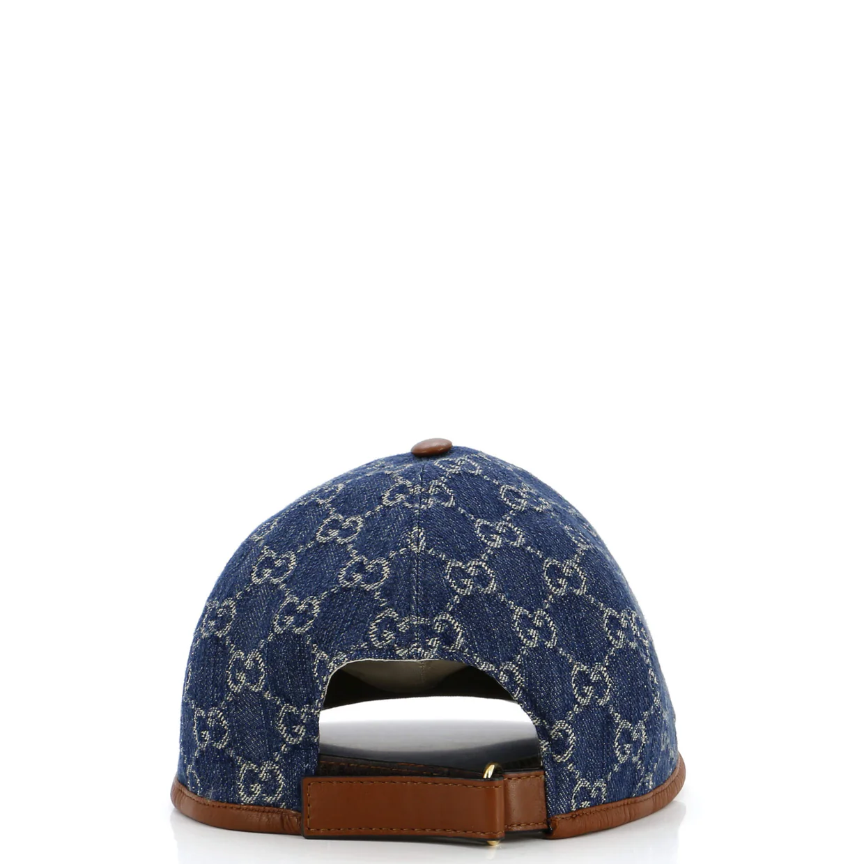Baseball Cap GG Denim with Leather - Deep Luxury