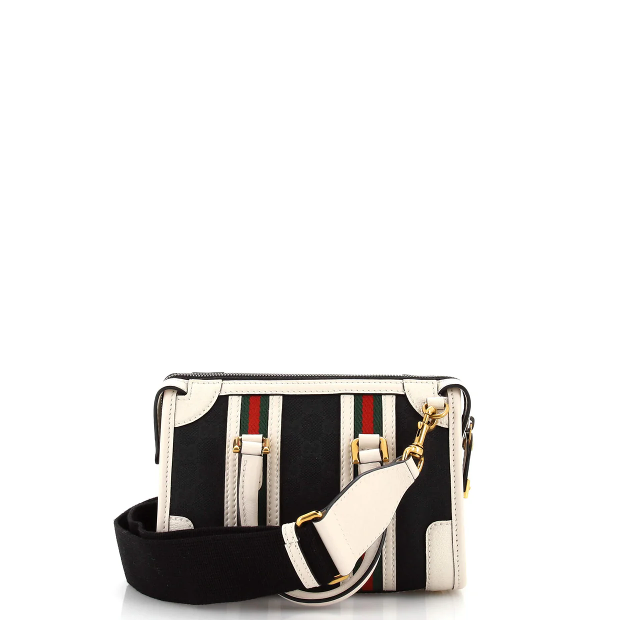 Bauletto Top Handle Bag GG Canvas and Leather Small - Deep Luxury
