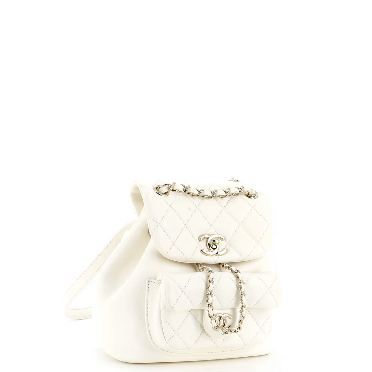 Duma Drawstring Backpack Quilted Leather Small - Deep Luxury