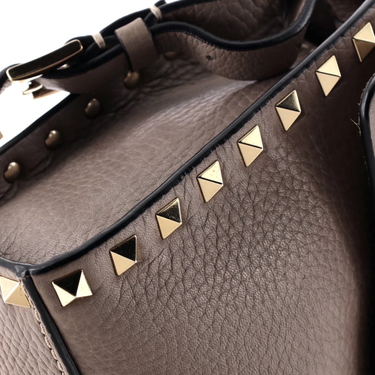 Rockstud Flip Lock Flap Bag Leather Medium - Deep Luxury