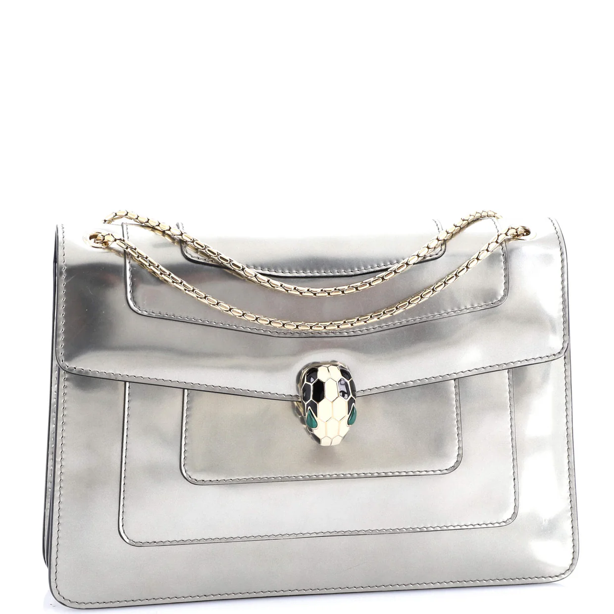 Serpenti Forever Shoulder Bag Patent Medium - Deep Luxury