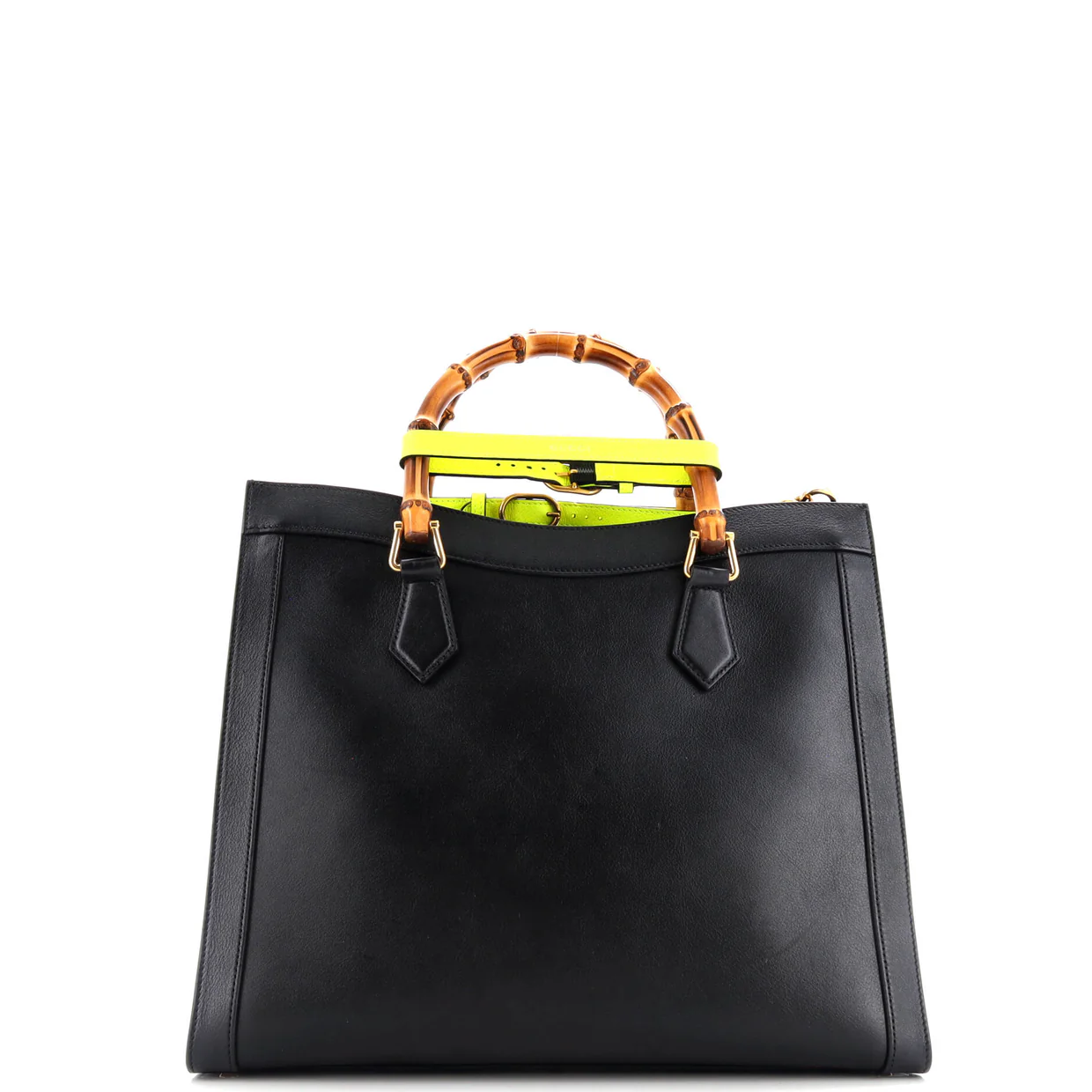 Diana NM Bamboo Handle Tote Leather Medium - Deep Luxury