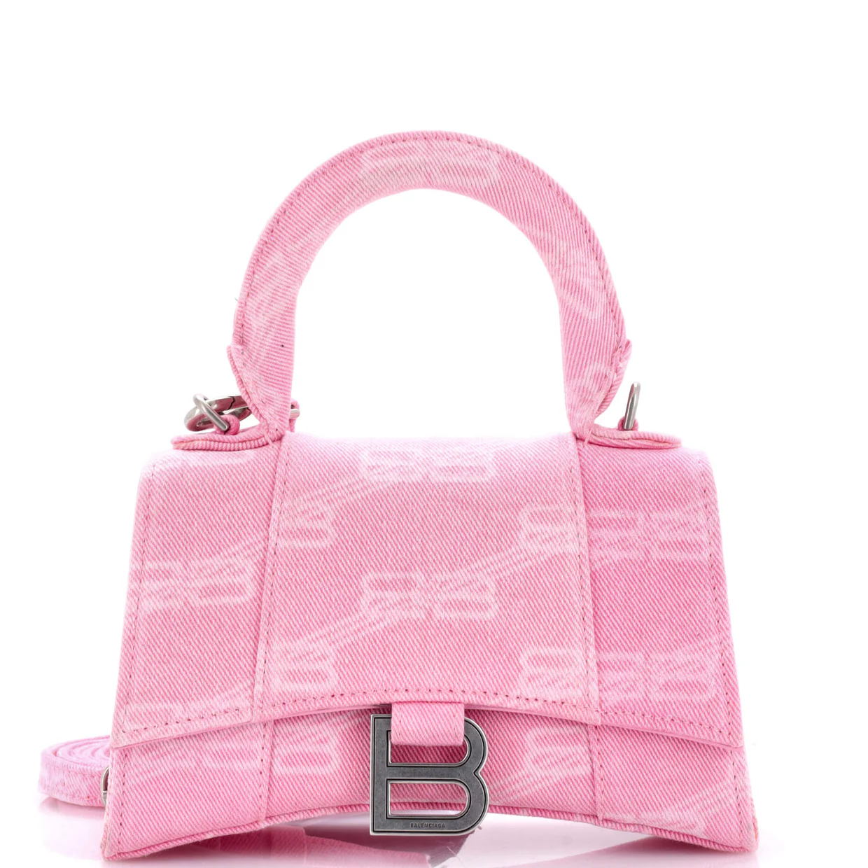 Hourglass Top Handle Bag BB Monogram Denim XS - Deep Luxury