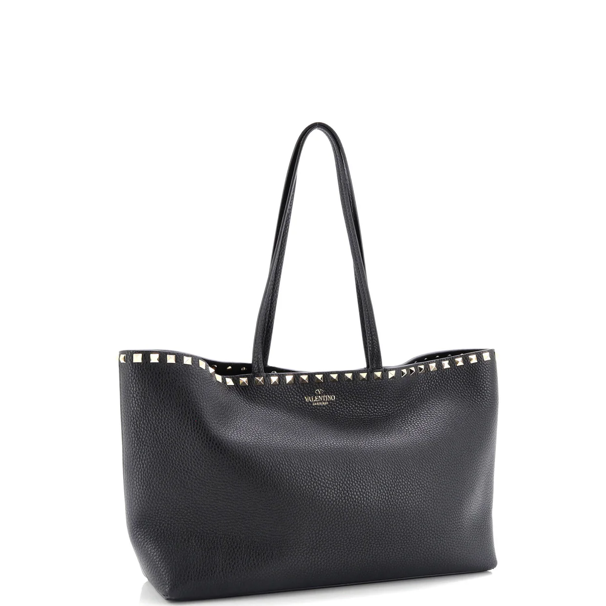 Rockstud Shopping Tote Leather Medium - Deep Luxury