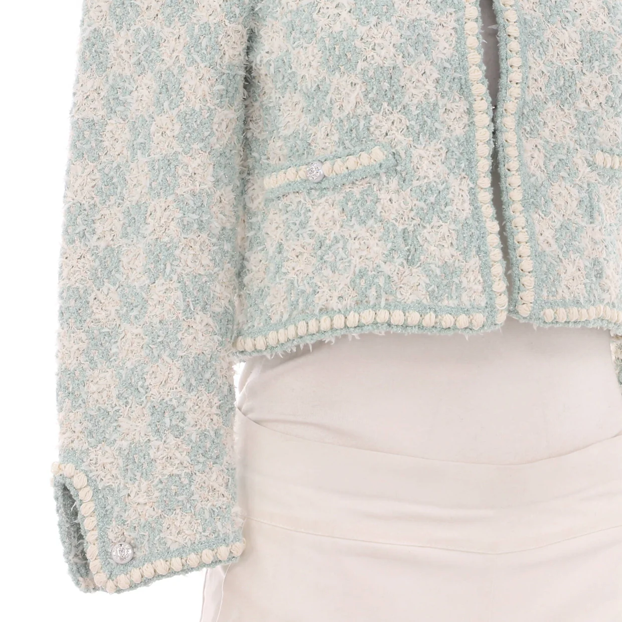 Women's Collarless Two Pocket Jacket Tweed - Deep Luxury