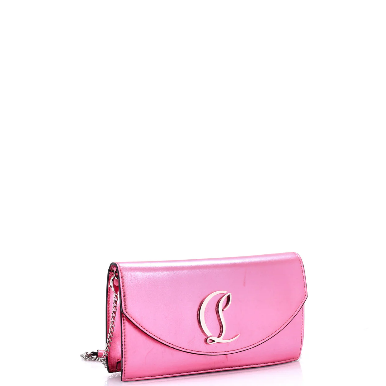 Loubi54 Chain Clutch Metallic Leather - Deep Luxury