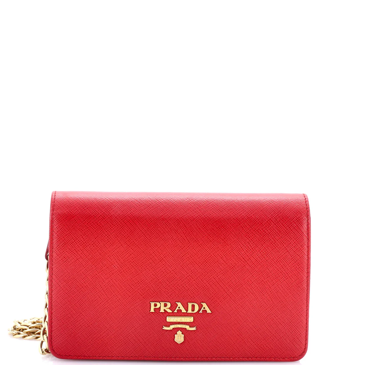Chain Wallet Crossbody Saffiano Leather - Deep Luxury