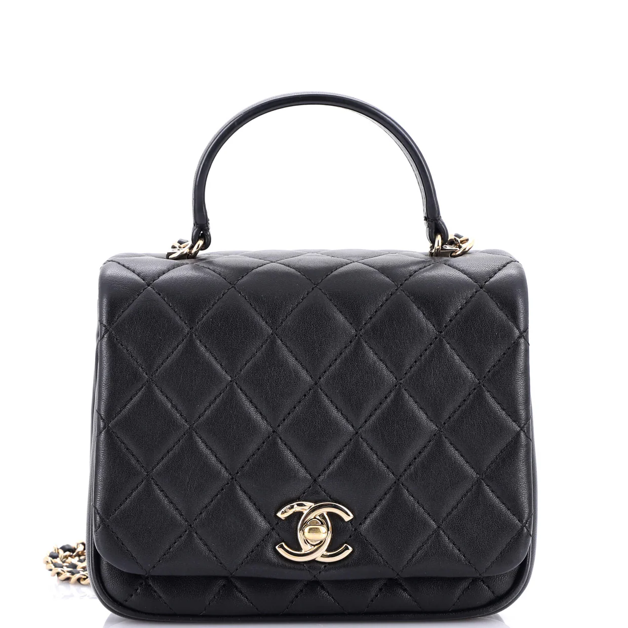 Citizen Chic Top Handle Bag Quilted Lambskin Mini - Deep Luxury
