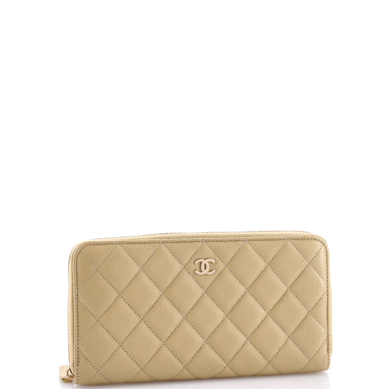Zip Around Wallet Quilted Lambskin Long - Deep Luxury