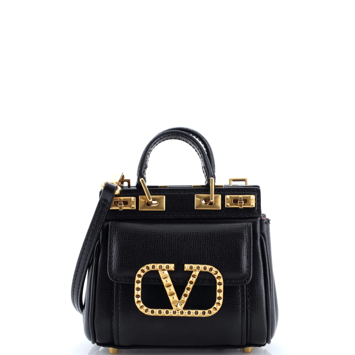 Rockstud Alcove Double Handle Bag Leather Micro - Deep Luxury