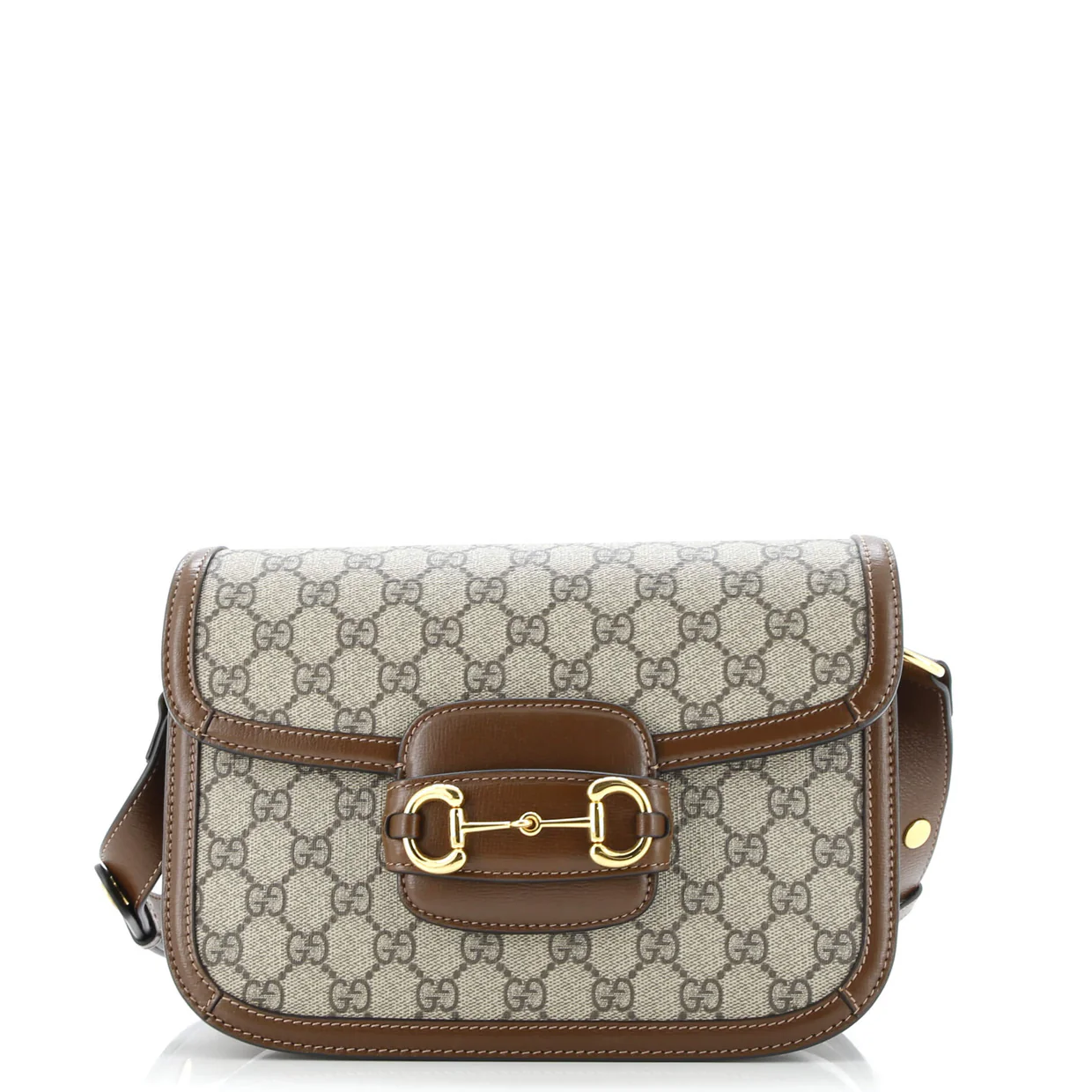 Horsebit 1955 Shoulder Bag GG Coated Canvas with Leather Small - Deep Luxury