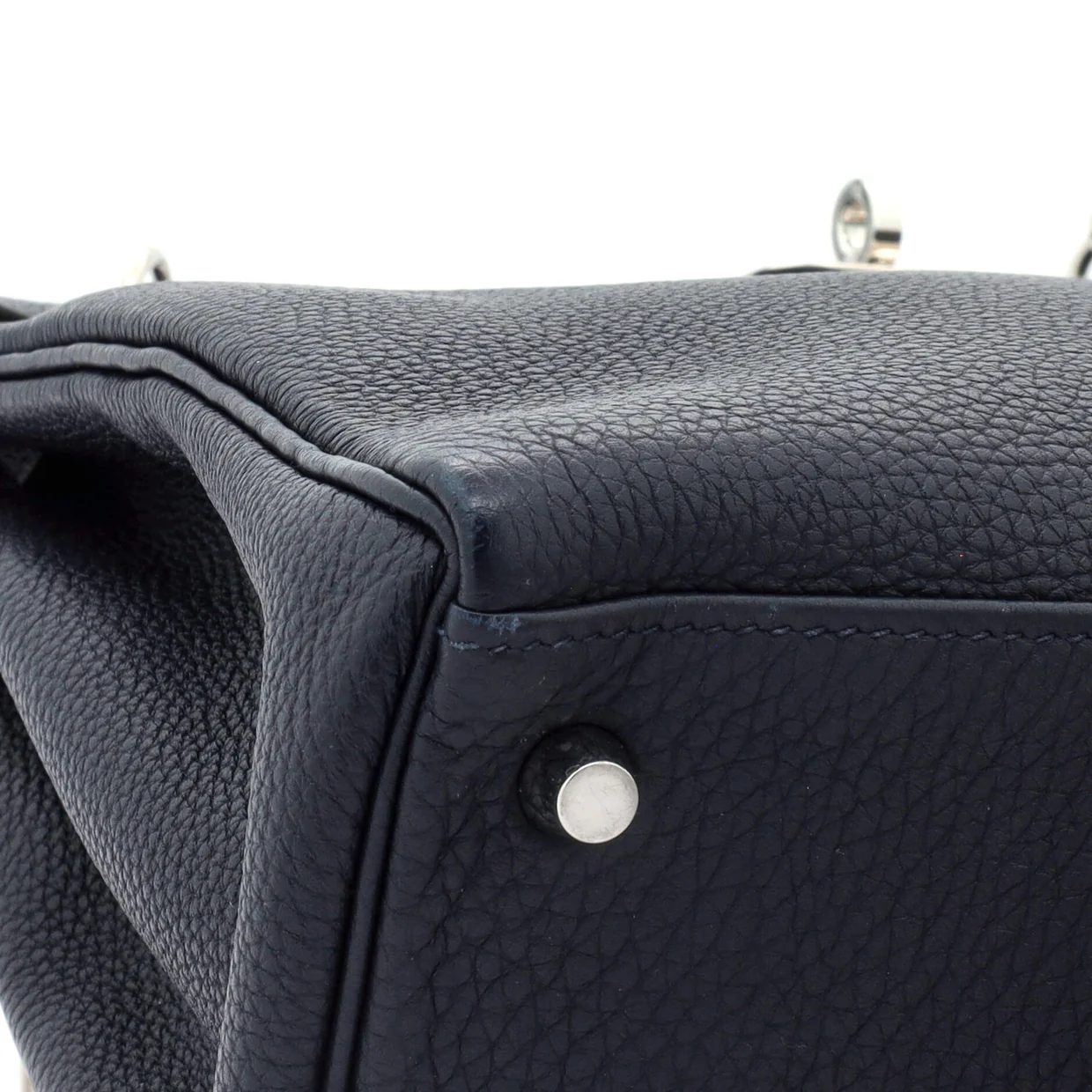 Kelly Handbag Bleu Nuit Togo with Palladium Hardware 28 - Deep Luxury