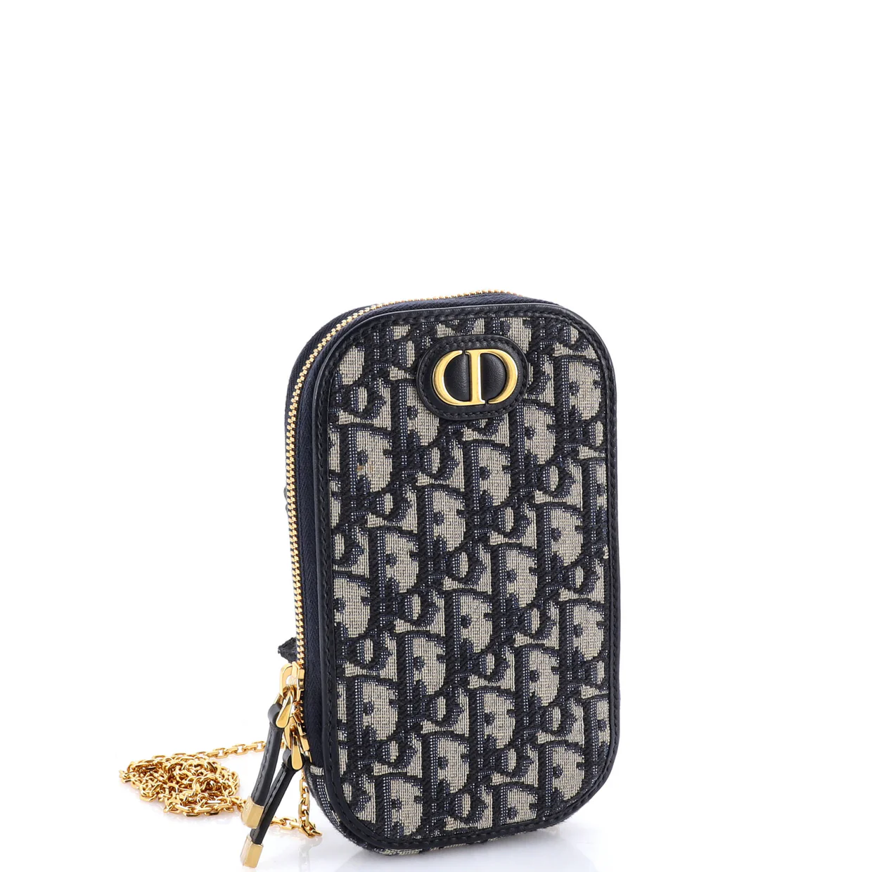30 Montaigne Phone Holder on Chain Oblique Canvas - Deep Luxury