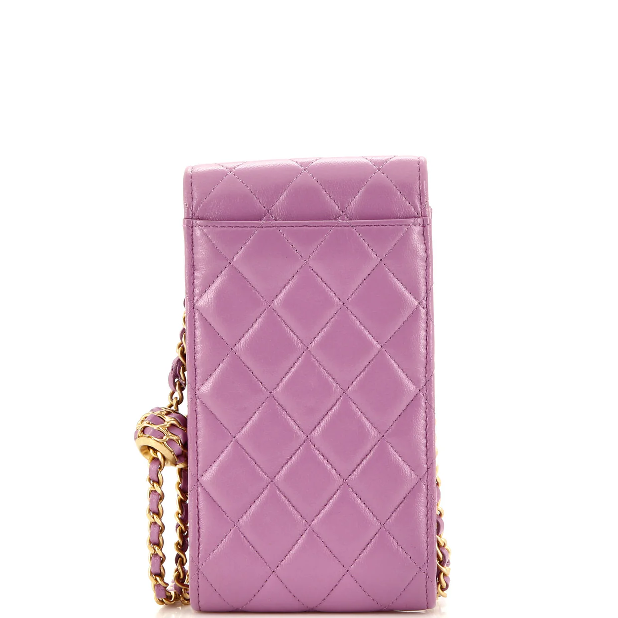 Pearl Crush Phone Holder Crossbody Bag Quilted Lambskin - Deep Luxury