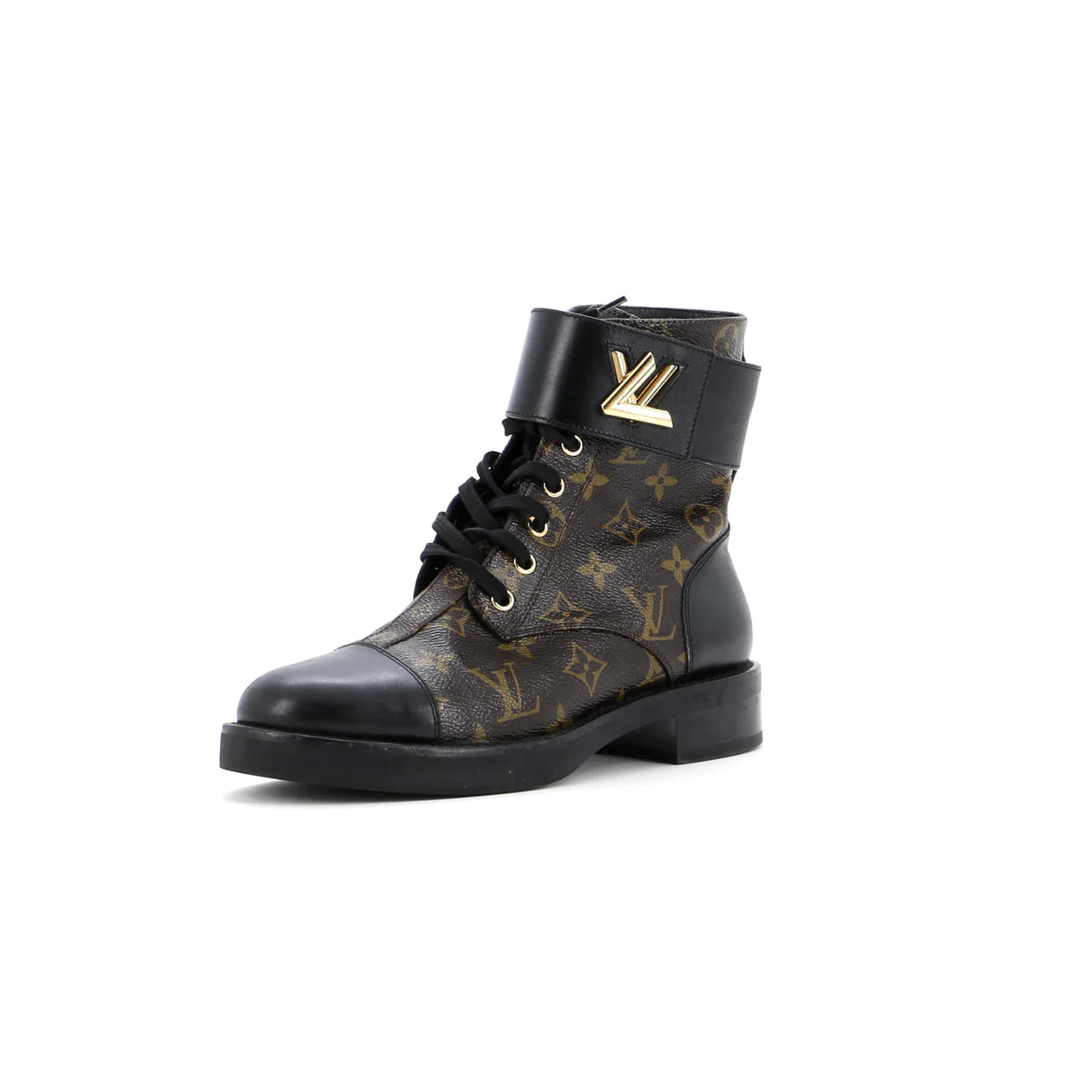 Women's Wonderland Flat Ranger Boots Monogram Canvas and Leather - Deep Luxury