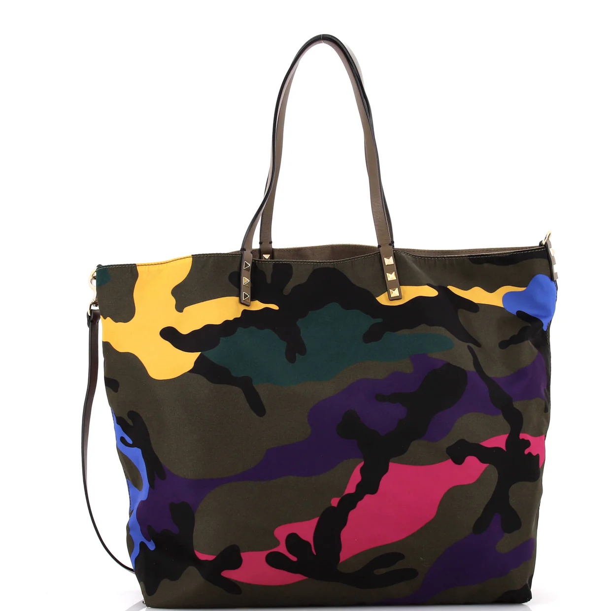 Rockstud Open Reversible Convertible Tote Camo Nylon Medium - Deep Luxury