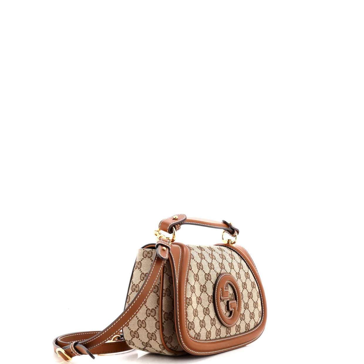 Blondie NM Top Handle Bag GG Coated Canvas with Leather Medium - Deep Luxury