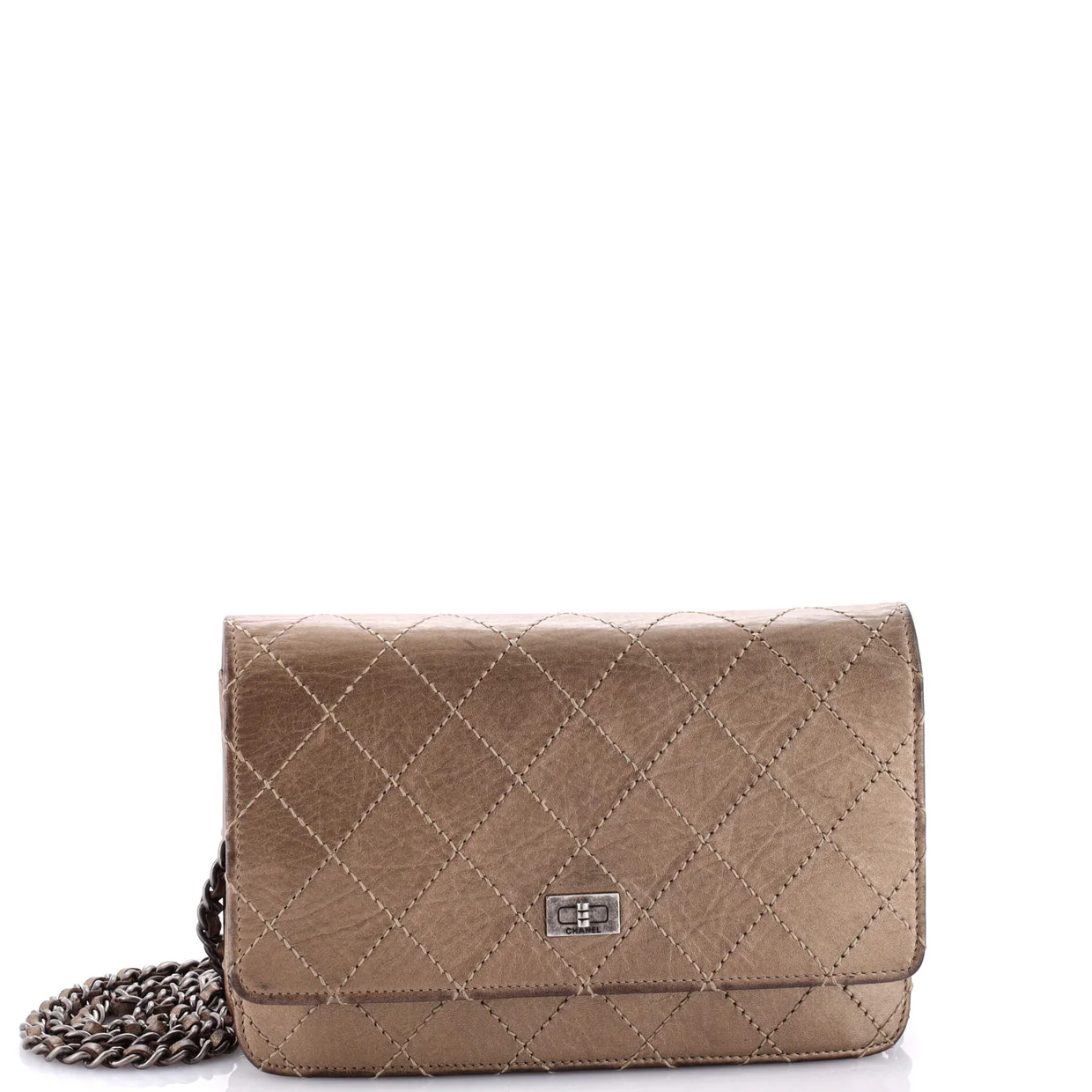 Reissue 2.55 Wallet on Chain Quilted Aged Calfskin Small - Deep Luxury