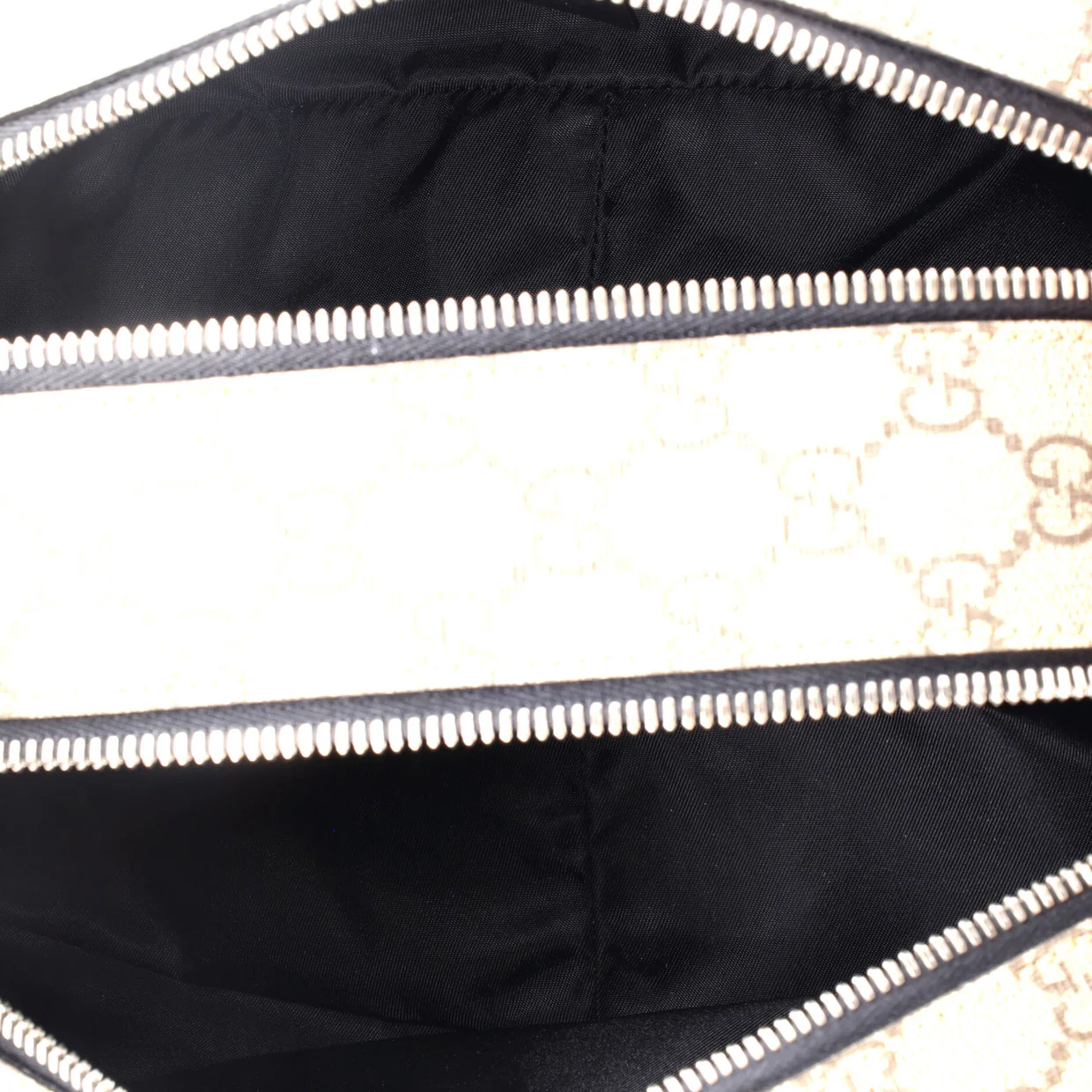 Double Zip Toiletry Pouch GG Coated Canvas Medium - Deep Luxury