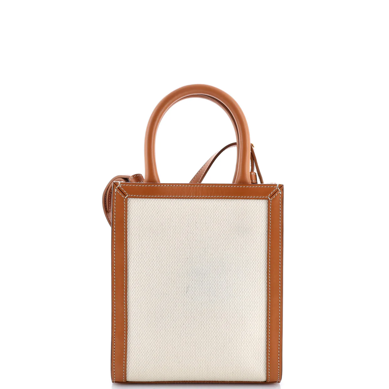 Vertical Cabas Tote Canvas with Leather Mini - Deep Luxury