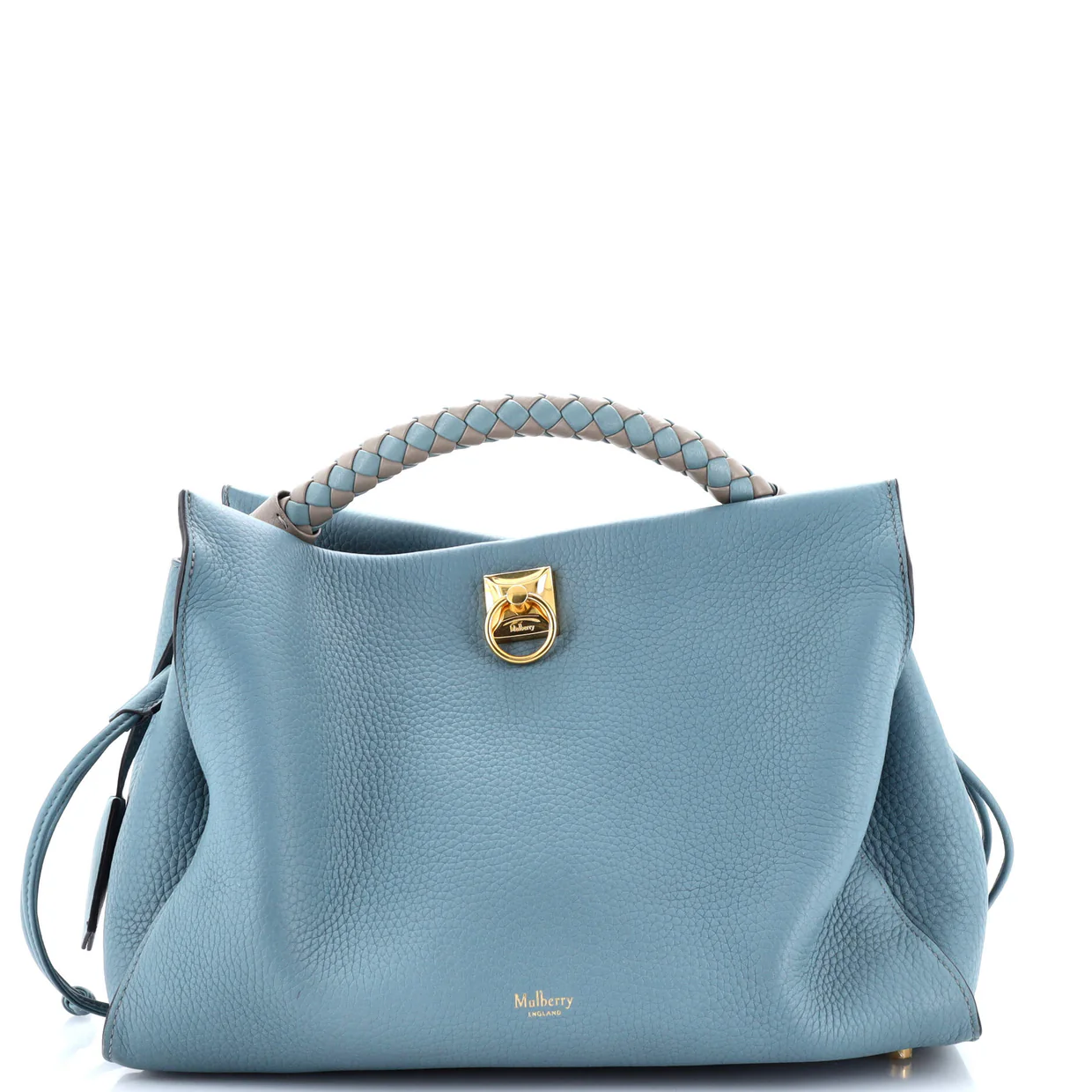 Iris Shoulder Bag Leather with Braided Detail Medium - Deep Luxury