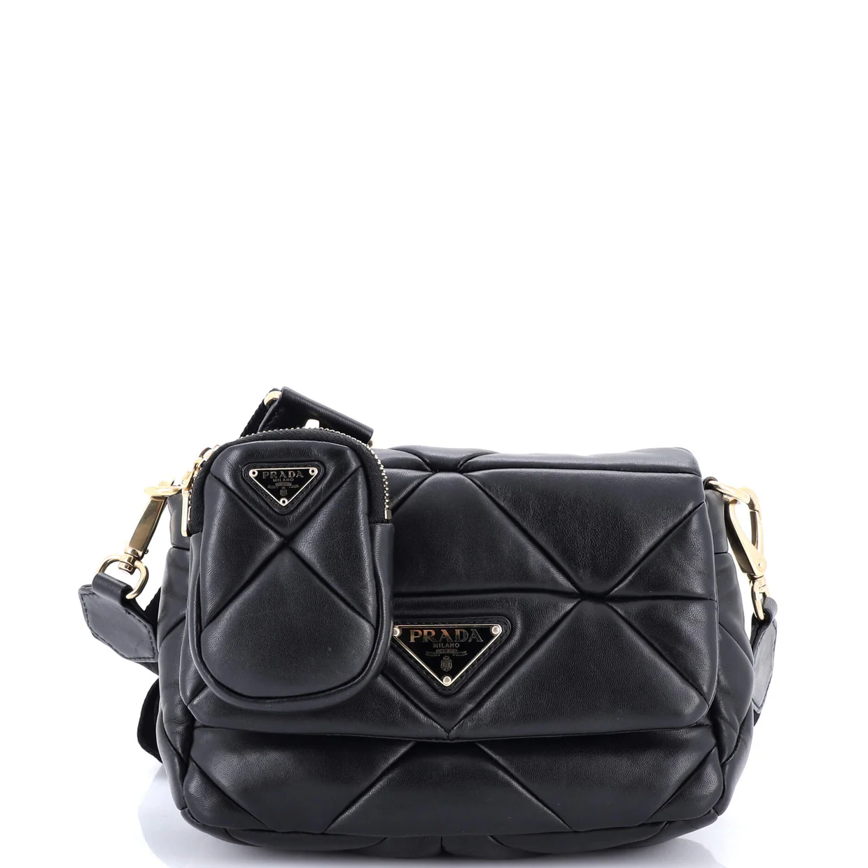 System Flap Shoulder Bag Quilted Nappa Leather Small - Deep Luxury
