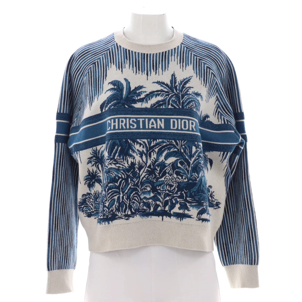 Women's Logo Crewneck Sweater Cashmere and Wool Blend - Deep Luxury