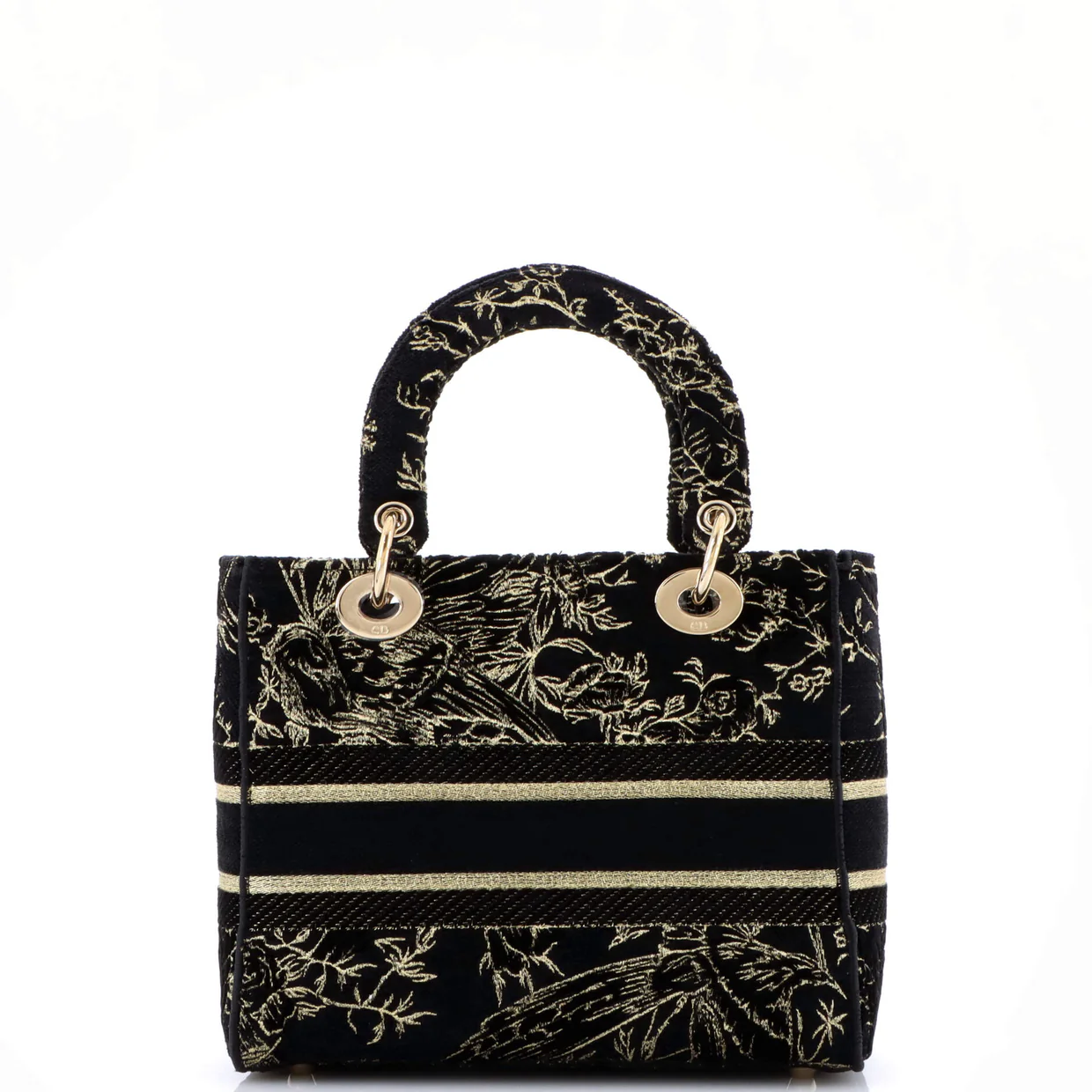Toile de Jouy Lady D-Lite Bag Embroidered Velvet Medium - Deep Luxury