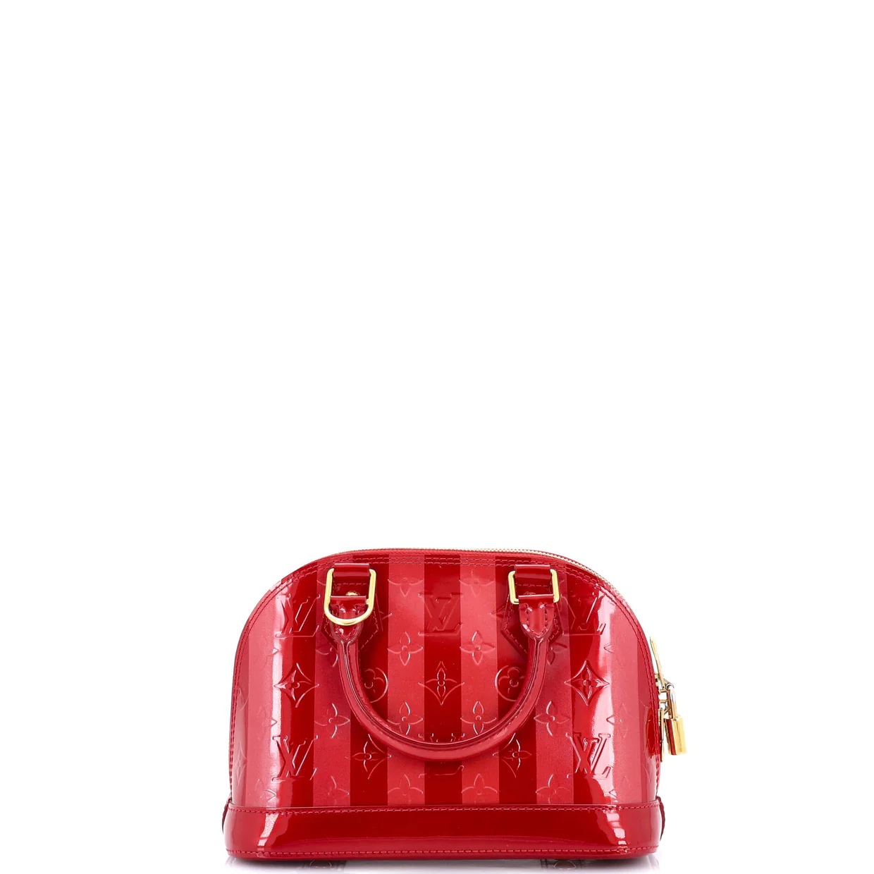 Alma Handbag Limited Edition Monogram Vernis Rayures BB - Deep Luxury