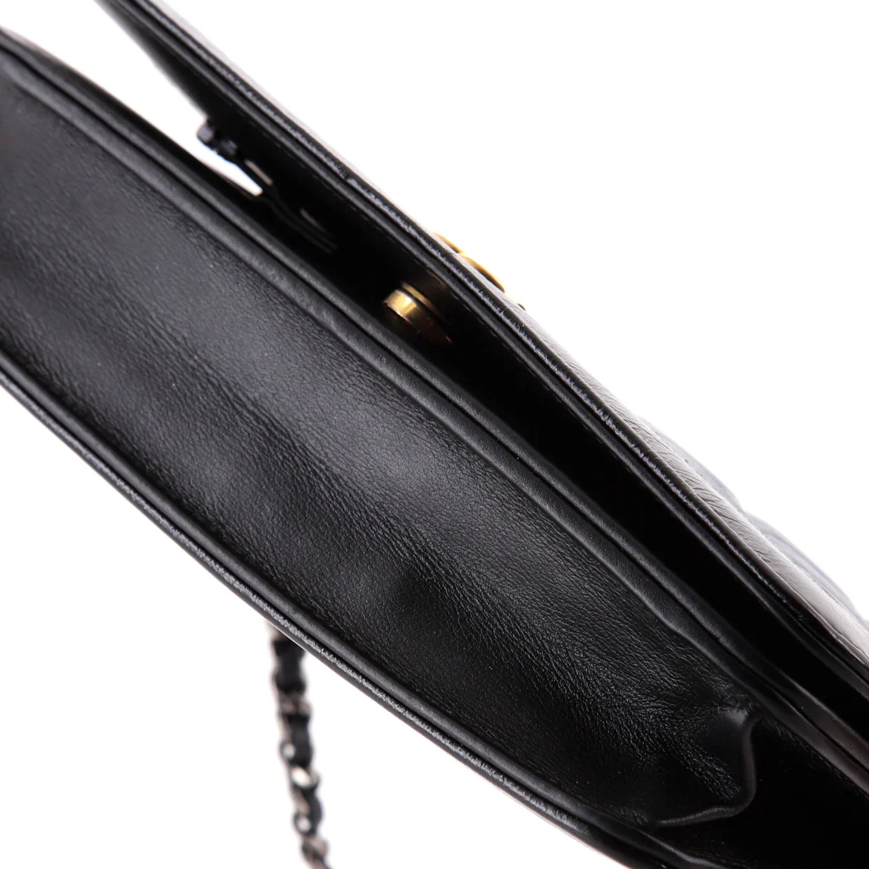 Gabrielle Wallet on Chain Quilted Aged Calfskin - Deep Luxury