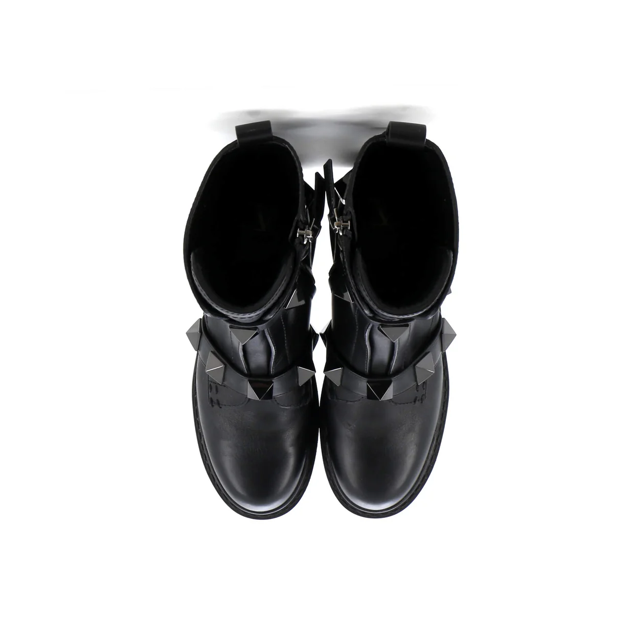 Women's Roman Stud Combat Ankle Boots Leather - Deep Luxury