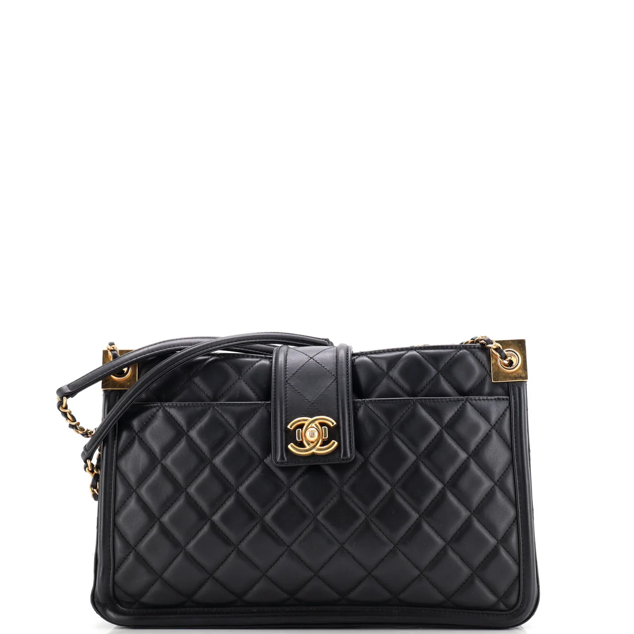 Elegant CC Tote Quilted Lambskin Medium - Deep Luxury