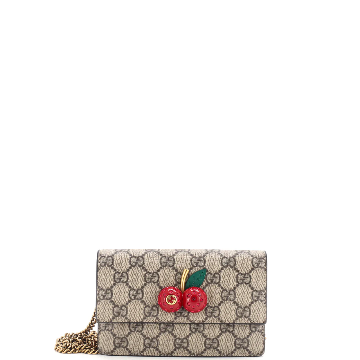Cherries Wallet on Chain GG Coated Canvas Mini - Deep Luxury